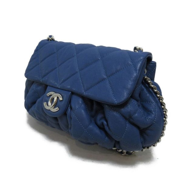 Chanel Chain Shoulder Bag Lambskin Blue - Picture 3 of 7